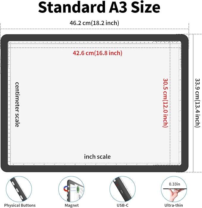 Phylosal Rechargeable A3 LED Light Pad - Image 2