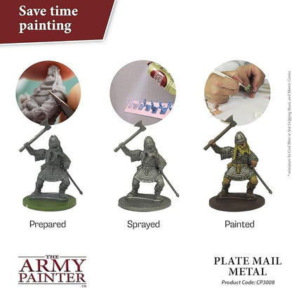 The Army Painter Colour Primer Plate Mail Metal, 400 mL Acrylic Spray Primer - Image 2