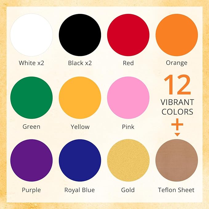HTVRONT HTV Heat Transfer Vinyl -13 Pack HTV Vinyl Sheets, 10 Assorted Premium - Image 5