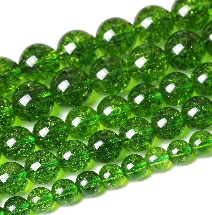 6MM Green Peridot Crystal Quartz Beads Natural Gemstone Beads Round Loose Beads - Image 2