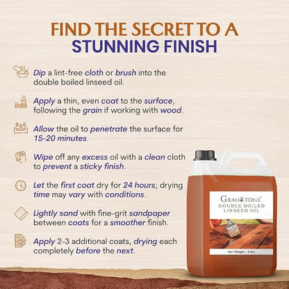 GRANOTONE Double Boiled Linseed Oil | Effective Waterproof Furniture Polish Oil - Image 4