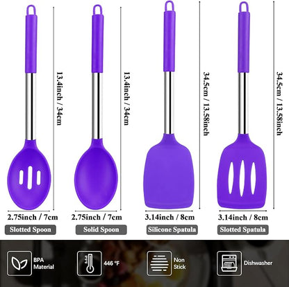 Silicone Spatula Spoon Set, BPA Free Kitchen Turners - Image 4