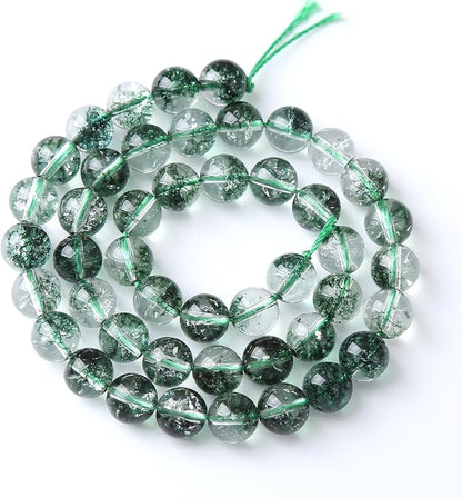 45pcs 8mm Natural Green Phantom Ghost Quartz Stone Round Beads - Image 5