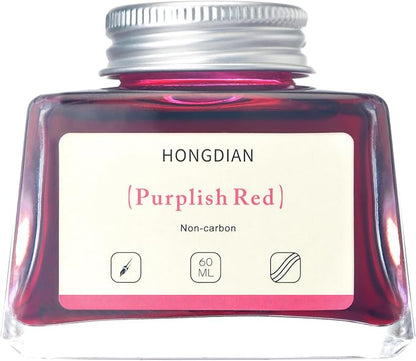 Hongdian Fountain Pen Bottled Ink Purplish Red Color, 60ml Non Carbon Inkwell - Image 2