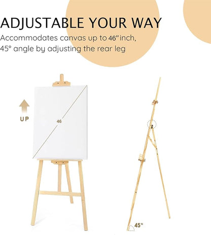 Wooden Painting Easel Stand, Adjustable＆Folds Flat - Image 4