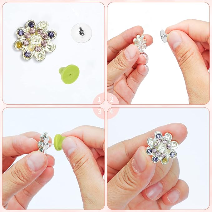 400pcs PVC Rubber Pin Backs Heliltd Butterfly Clutch Pins Tie Tacks Blank Pins - Image 4