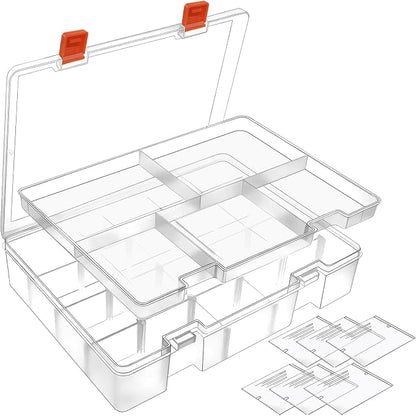 DUOFIRE Two Layers Compartment Organizer Box Plastic Organizer Box Plastic by DUOFIRE