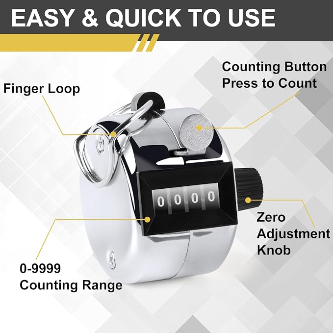 2PCS Premium One Hand Counter Clicker, Manual Mechanical People Counter Clicker - Image 4