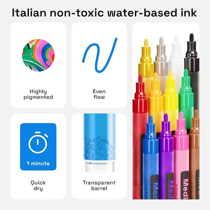 ARTISTRO 12 Medium Tip Acrylic Paint Markers - Image 5
