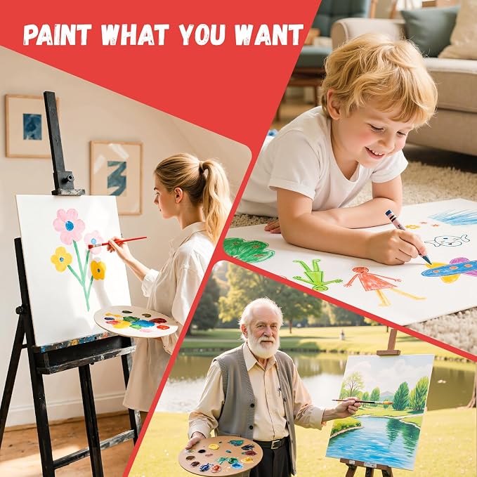 Simetufy 12 x 16 inch 5 Pack Painting Canvas Boards- Gesso Primed Acid-Free - Image 5