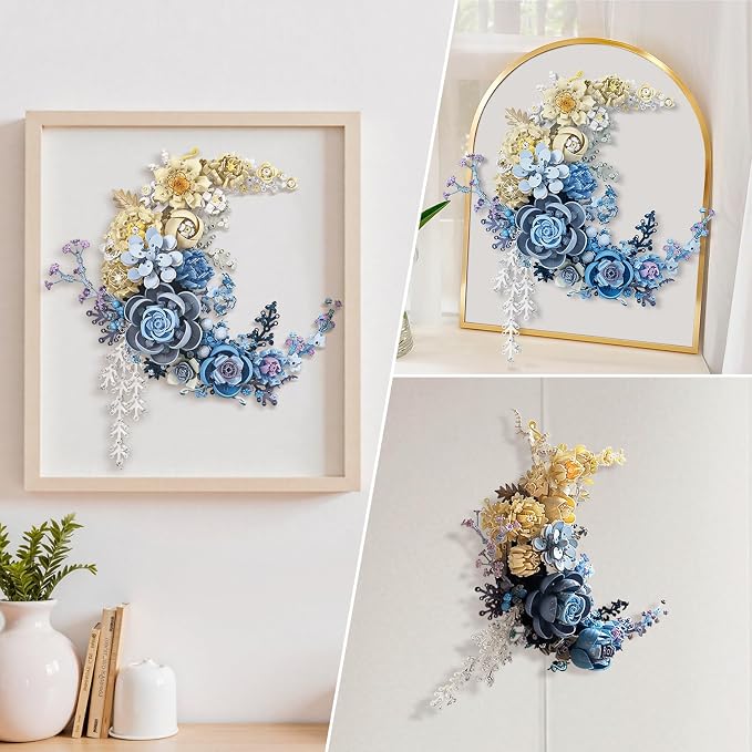 Blue Moon Flower Building Set, Botanical Collection Crescent-Shaped Artificial - Image 6
