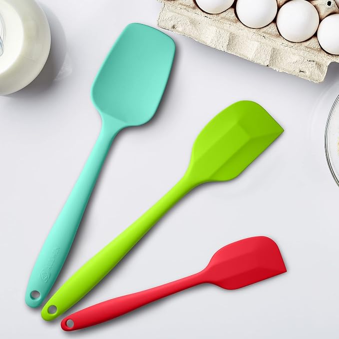 Silicone Spatula 3-piece Set, Ergonomic Handle High Heat-Resistant Spatulas - Image 4