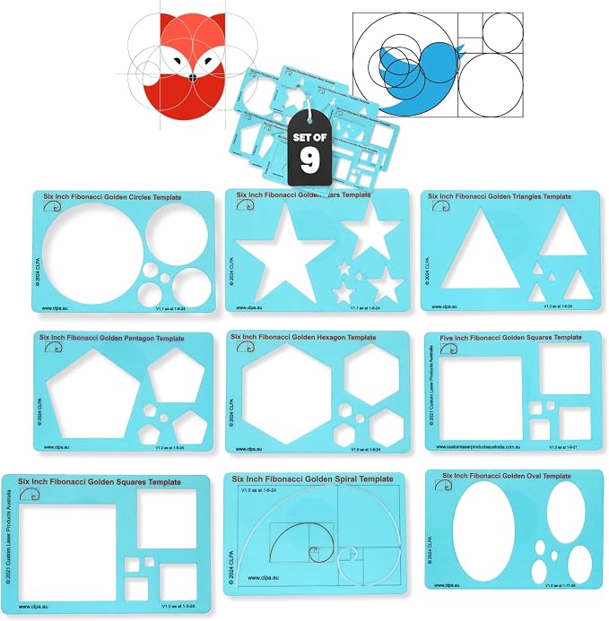 Fibonacci Drawing Templates by CLPA