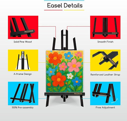MEEDEN Small Tabletop Easel Stand: 16" x 12 Pack Pine Wood Table Top Display - Image 3