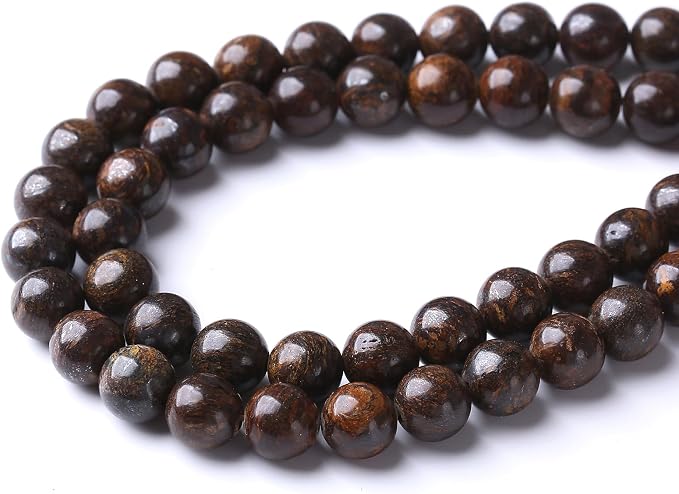 60PCS 6MM Natural Bronze Stone Beads Round Loose Stone Beads - Image 2