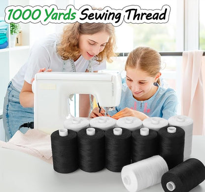 ilauke Sewing Thread, 12 Spools 1000 Yards Each Black Polyester All Purpose - Image 4