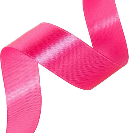 1 Inch Rose Red Solid Satin Ribbon, 50 Yards Craft Fabric Ribbon - Image 2