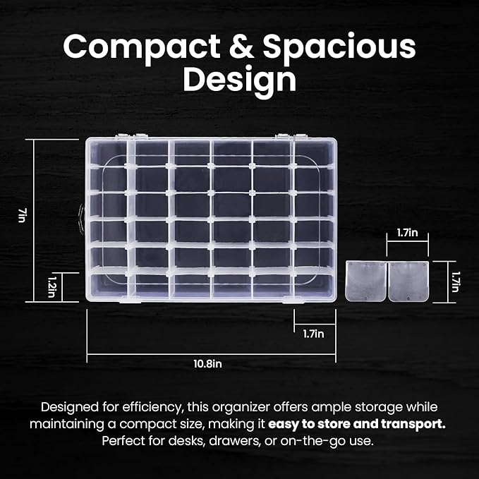 8pack 36 Grids Plastic Clear Organizer Box bead Storage Containers - Image 2
