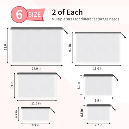 Umriox Zipper Bags, 6 Assorted Size, Project Bags - Image 2