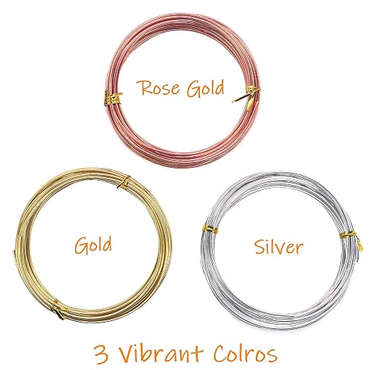 Cinvo 3 Rolls Craft Wire Jewelry Beading Wire Flexible Aluminum Wire Tarnish - Image 2