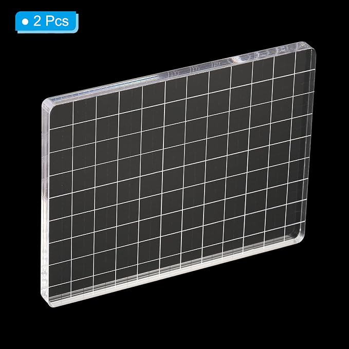 PATIKIL 5" x 3.5" Acrylic Stamp Block, 2 Pack Clear Stamping Block - Image 3