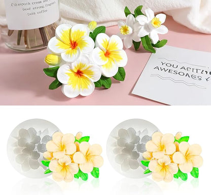 2Pcs Frangipani Flower Candle Wax molds Silicone Shapes by MGLIFEUL