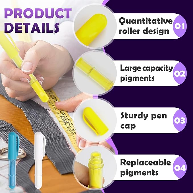 2PCS Sewing Chalk for Fabric, Wipeable and Washable Fabric Chalk for Sewing - Image 4