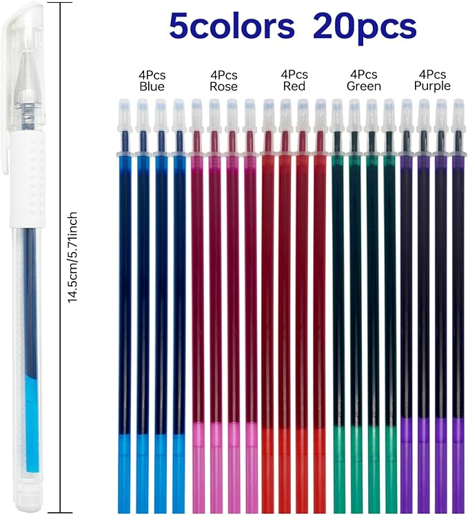 5 Colors Water Erasable Fabric Marking Pen - Image 2