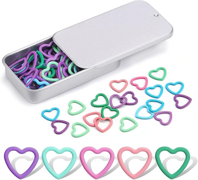 Jmuiiu Heart-Shaped Metal Stitch Markers by Jmuiiu