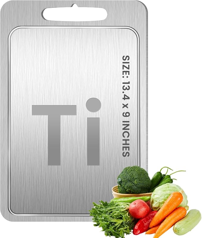 Titanium Cutting Board with Juice Groove-Pure Titanium Cutting Boards by Unknown
