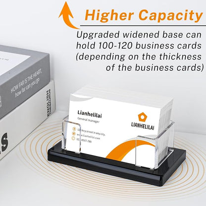 2Pack Acrylic Business Card Holder Black Enlarged Holds 120 Cards - Image 2
