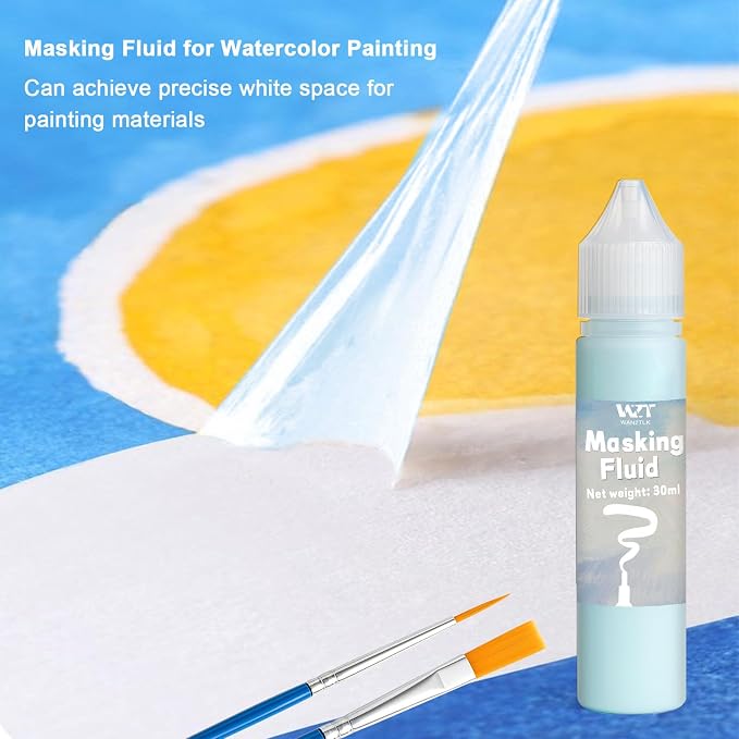 Masking Fluid for Watercolor Painting, 30ml Watercolor Masking Fluid - Image 2