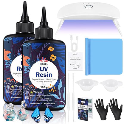 KISREL UV Resin with Light - 200g Upgraded Hard Type Crystal Clear Ultraviolet by KISREL