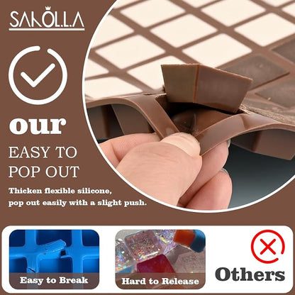 Sakolla 2 Pack Square Chocolate Molds, 72 Cavities Terrace Silicone Molds - Image 4