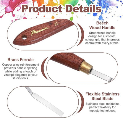 MECCANIXITY Pack of 1 Palette Knife No.32, 8.3" Long Palette Knives - Image 3