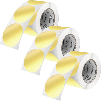 Perco Metallic Gold 3" Round Circle Dot Sticker Labels by Perco