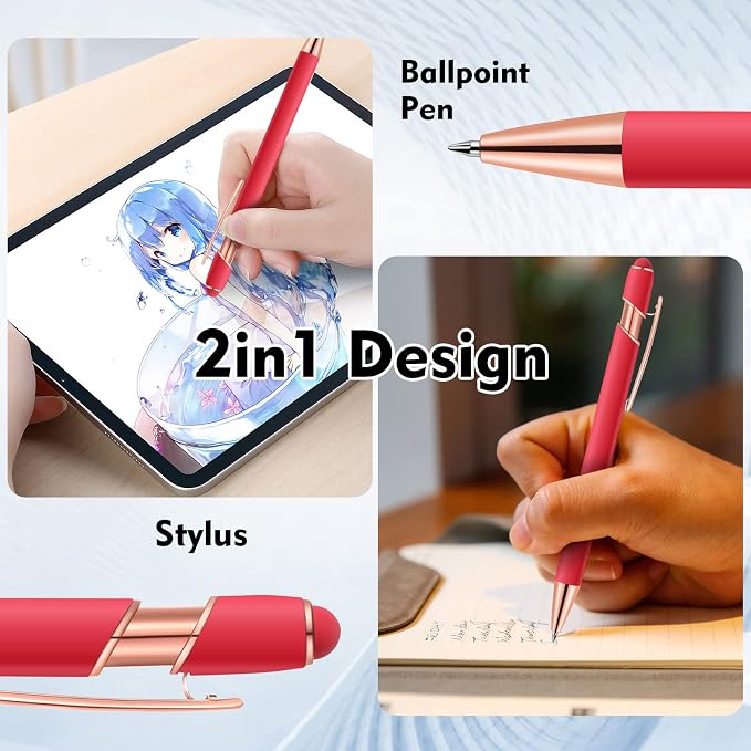 12 PCS 2 in 1 Stylus Ballpoint Pen - Image 2