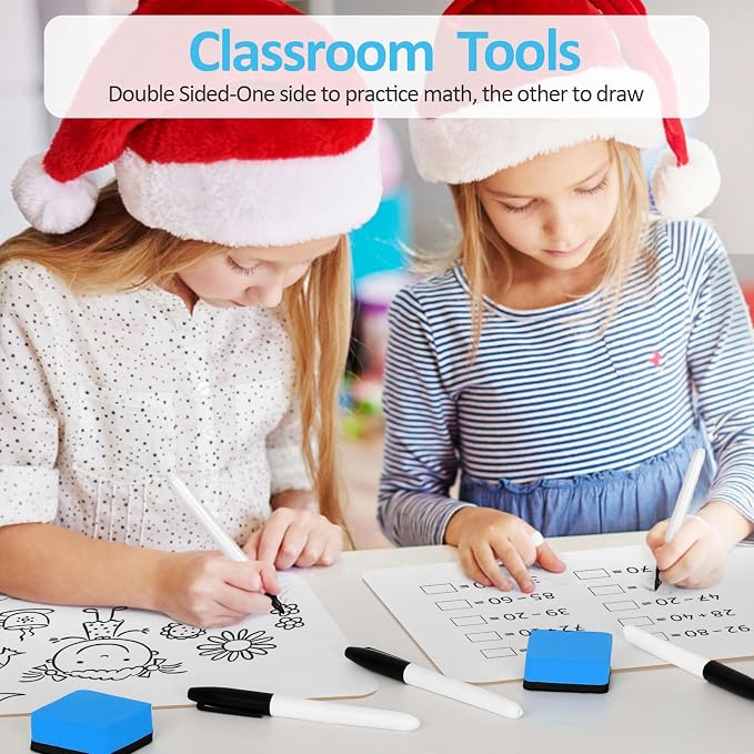 Dry Erase LapBoards, PANDRI 12 Pack Double Sided 12.5 x 9 Inch Whiteboards - Image 6