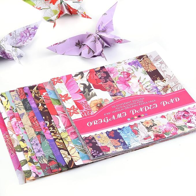 Origami Paper Kit 100 Sheets 70GSM 6 Inch Square Double Sided Color 100 Vivid - Image 4