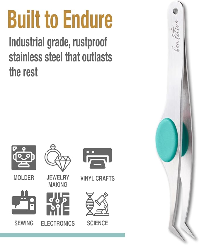 Beaditive High Precision Angled Tip Tweezers - Image 5