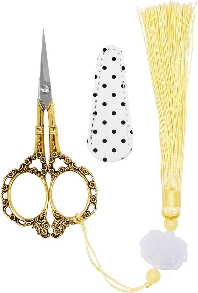 BIHRTC 4.5Inch Embroidery Stainless Steel Scissors by HOME