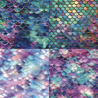 Mermaid Themed Scrapbook Paper Pad 6x6 inches, Single-Sided Scales and Seashell - Image 4