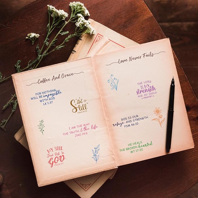Whaline 4 Sheet Bible Verse Words Clear Stamps Christian God Jesus Silicone - Image 5