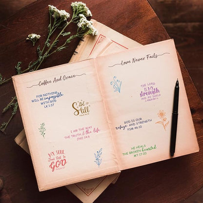 Whaline 4 Sheet Bible Verse Words Clear Stamps Christian God Jesus Silicone - Image 5