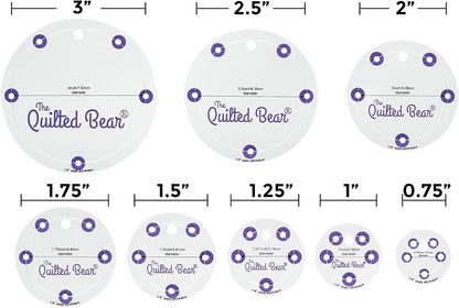 The Quilted Bear Circle Quilting Templates – 8 Clear Non-Slip Acrylic Quilt - Image 2