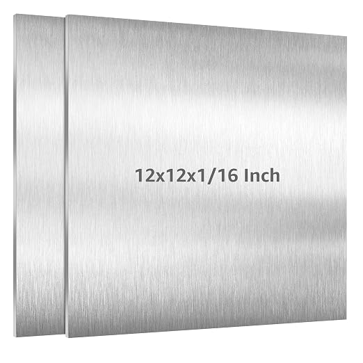 2 Pack 6061 T651 Aluminum Sheet Metal 12" x 12" x 1/16" Rectangle Metal Plate by AMZDEPOT