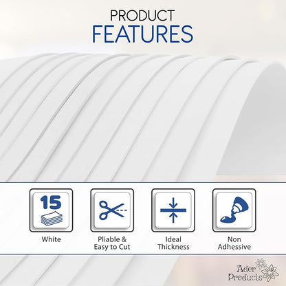 White EVA Foam Sheets for Crafts, 15 Pack, 9 x 12 Inch, 2mm Thickness – Ideal - Image 4