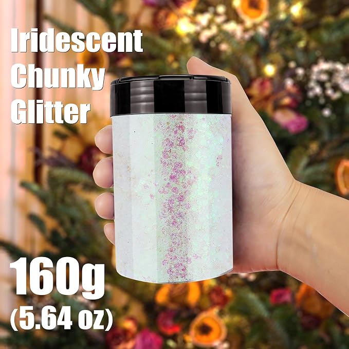 Holographic Chunky Glitter, 160G/5.64OZ, Mixed Fine & Chunky - Image 3