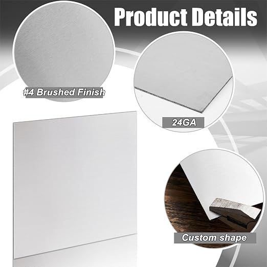1 Pcs 430 Stainless Steel Sheet Metal 12 x 12 Inches 24GA Metal Plates Panel #4 - Image 3