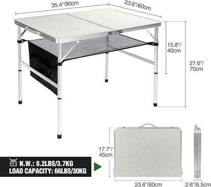 RedSwing Folding Table 3 Feet Adjustable Height, Lightweight and Portable - Image 3